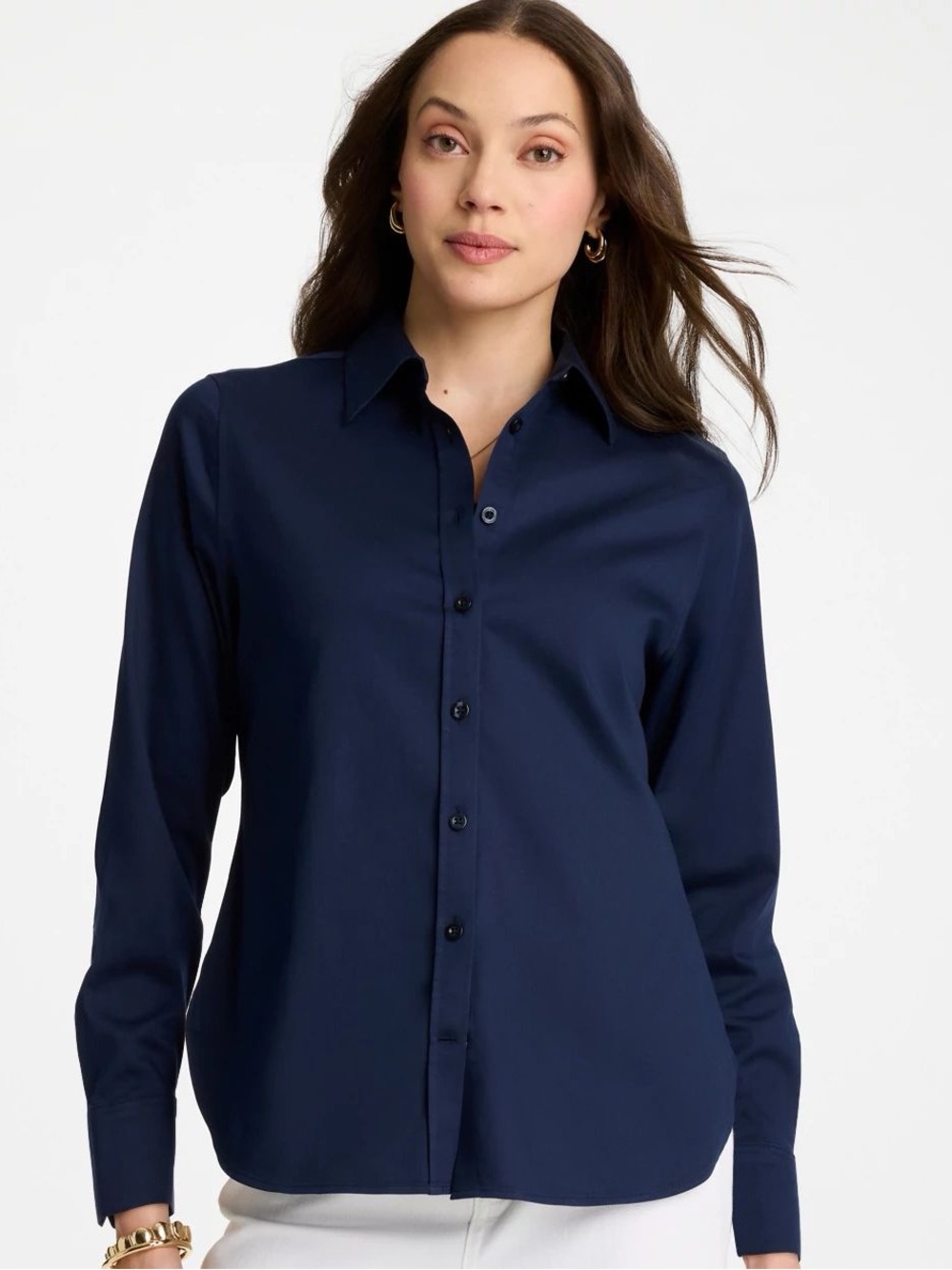 Chico's Navy Button-Down Shirt